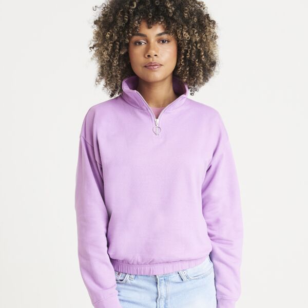 AWDis Ladies Cropped 1/4 Zip Sweatshirt Thumbnail