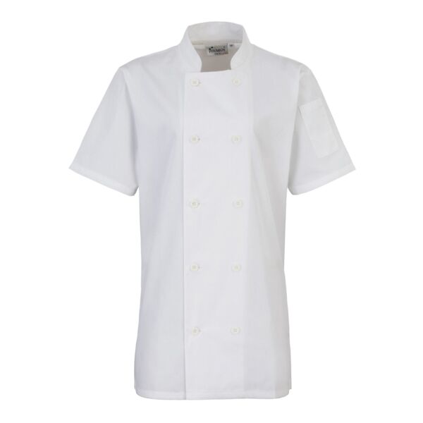 Women's short sleeve chef's jacket Thumbnail